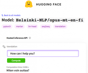 Translation demo at huggingface
