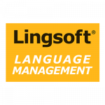 Logo of Lingsoft, an orange rectangular with the name Lingsoft and words Language Management beneath.